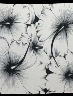 Black & White Flower Sarongs for Sale