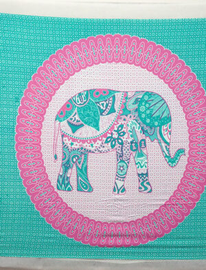 Teal & Pink Elephant Sarong
