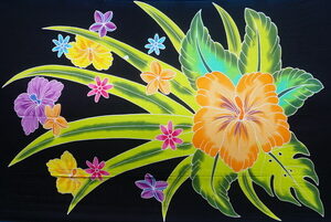 Black Big Flower Sarongs