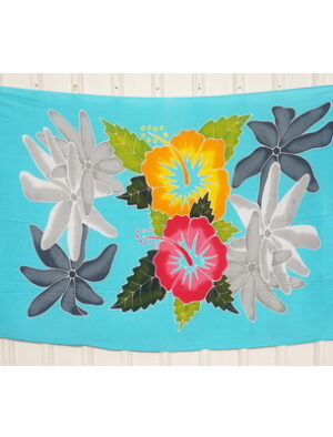 Teal Multi Flower Sarongs Wraps