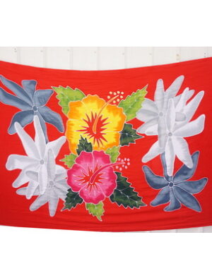 Red Multi Flower Sarong Wraps