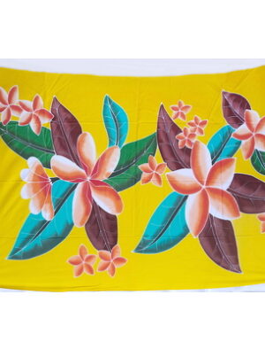 Yellow Big Flower Sarong For Men
