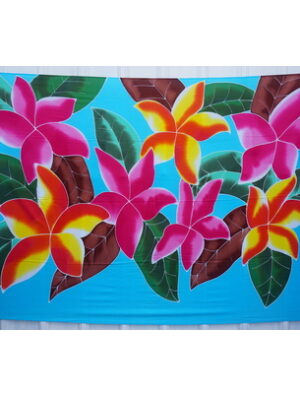 |BLue Multi Coloured Flower Sarong