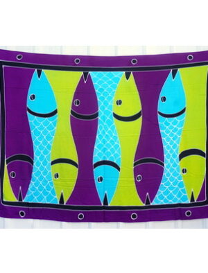 Purple Sarong with unique fish pattern