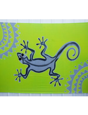 Gecko Sarong Wrap with lime background