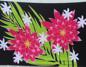 Black Sarong with pink flowers