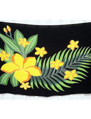 Black Large Yellow Flower Sarong Wrap in Canada