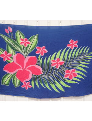 Blue Big Red Flower Sarong wrap for sale